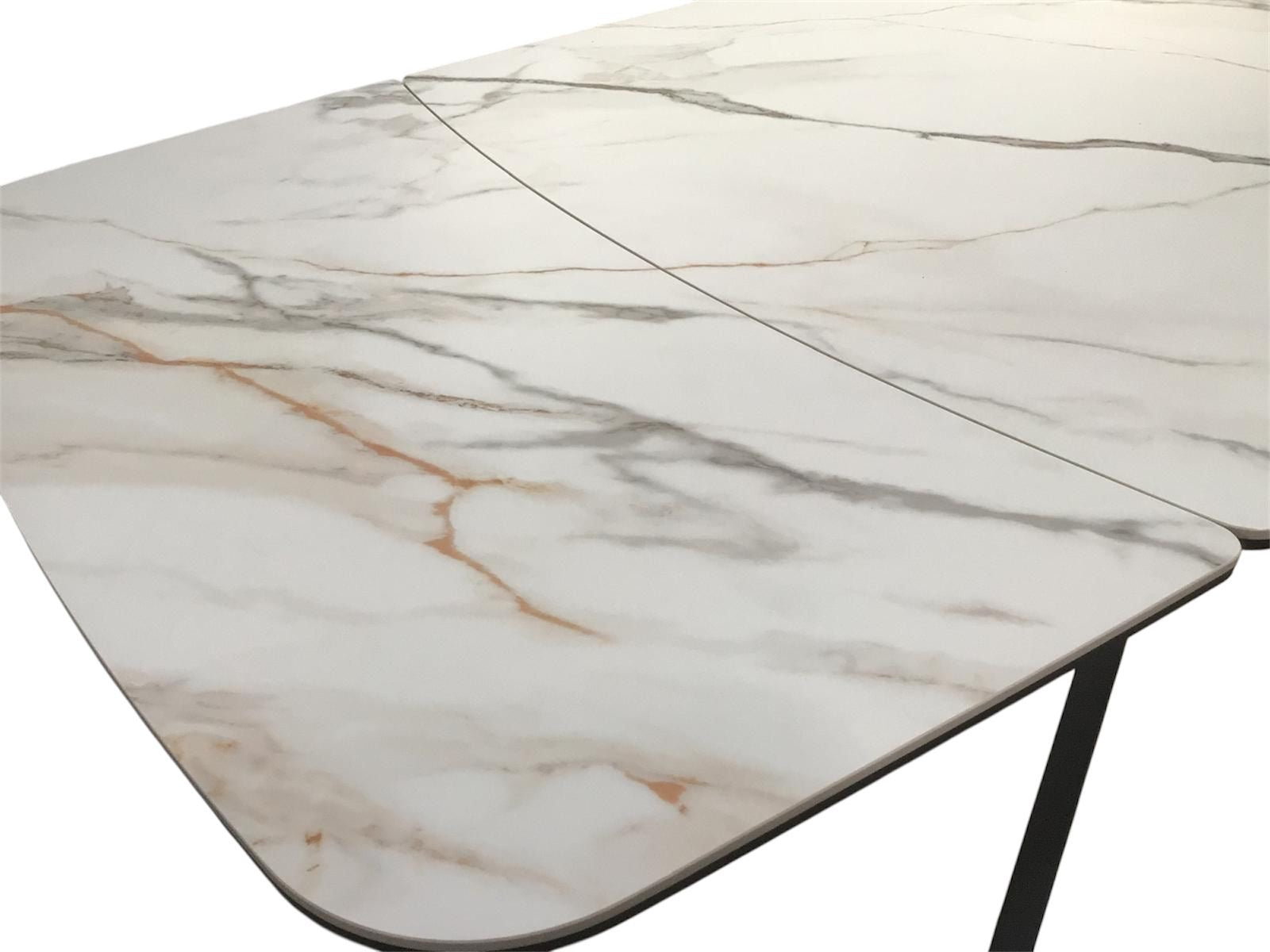 Sorrento Ceramic 1.6m / 2.4m Extension Dining Set - Beige Marble / 1624