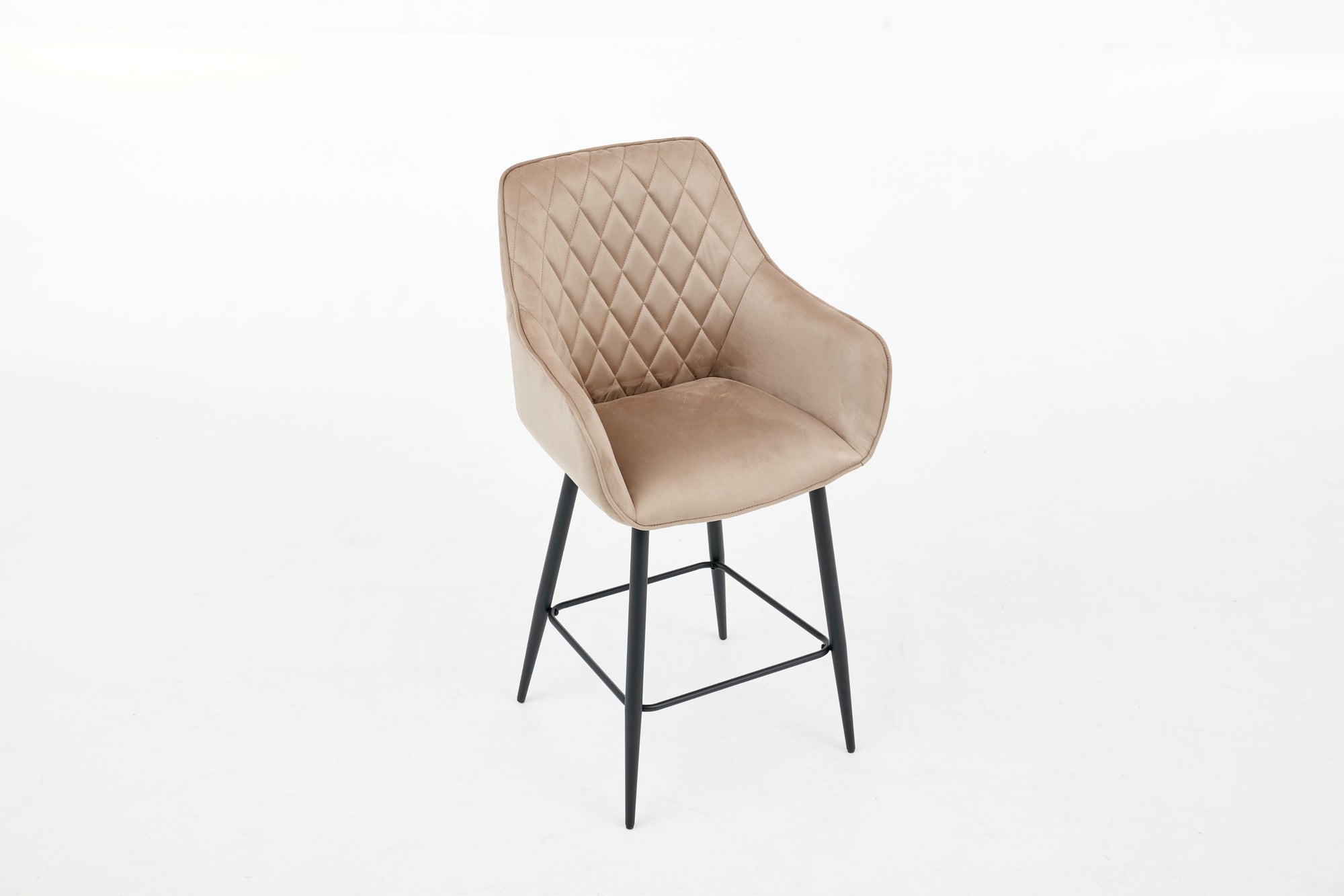 Clover Upholstered Bar Stool - Taupe Faux Suede