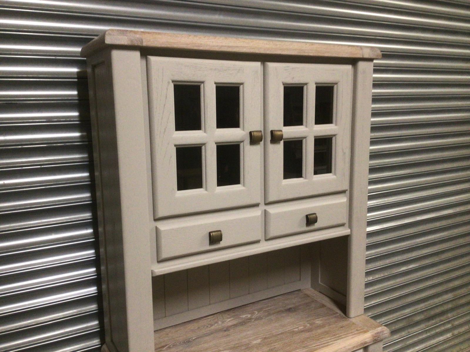 Danube Oak Small Buffet Hutch painted Oyster
