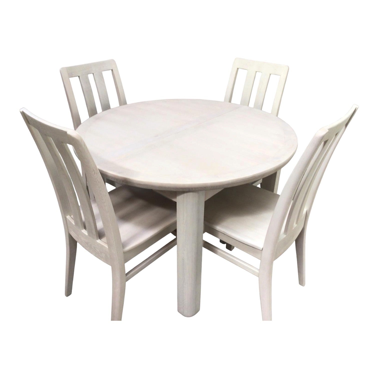 Dakota Oak 1.1m Round Ext Dining Set with Ciffa Lime Wash Finish