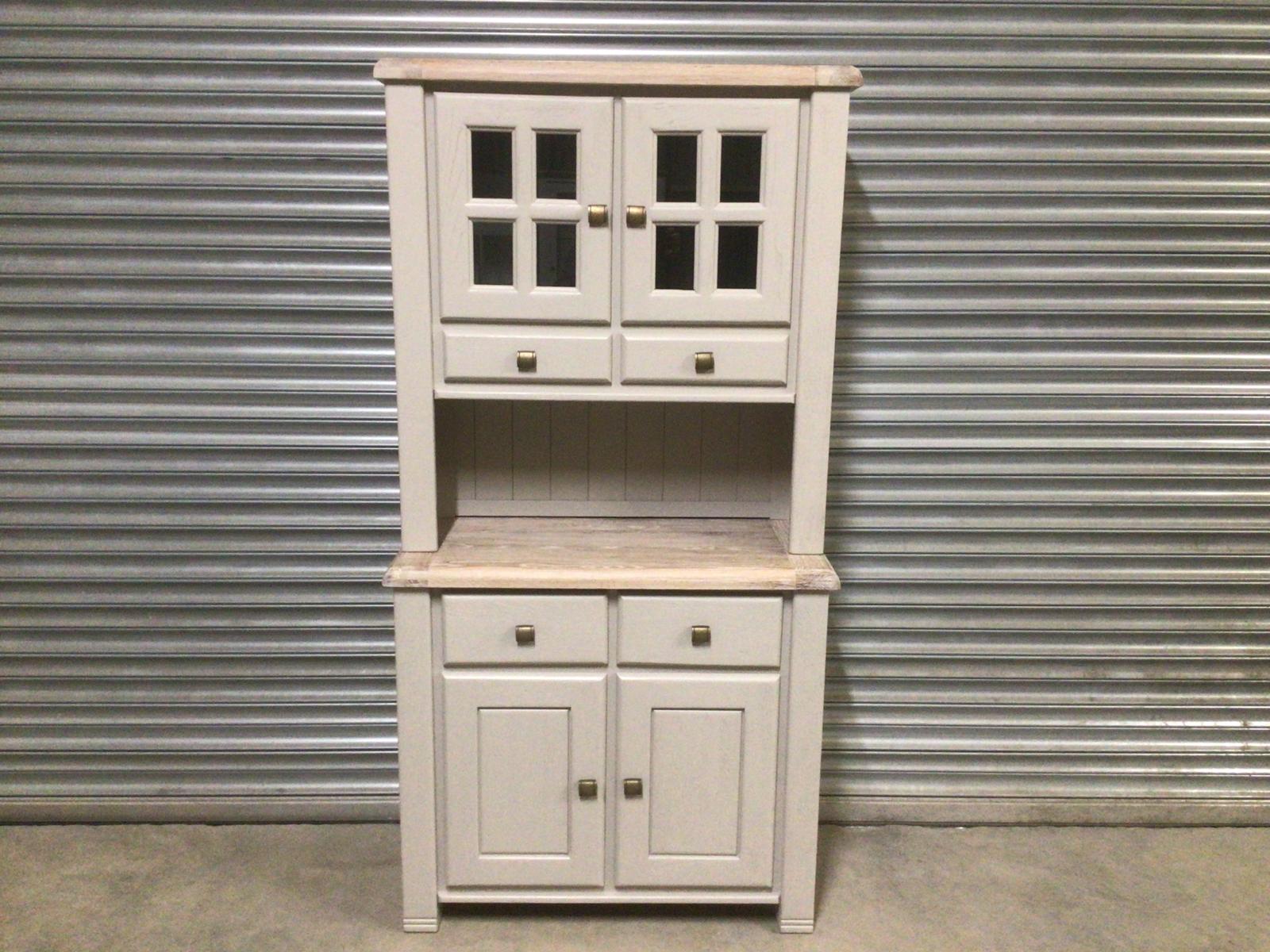 Danube Oak Small Buffet Hutch painted Oyster