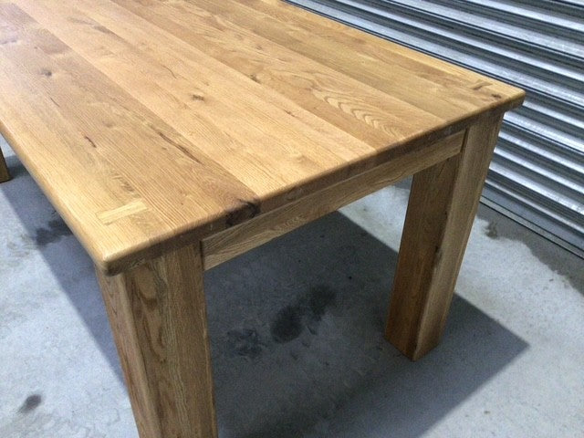Tommy Solid Oak 1.8m Dining Table - Ex Display Table (feb14)