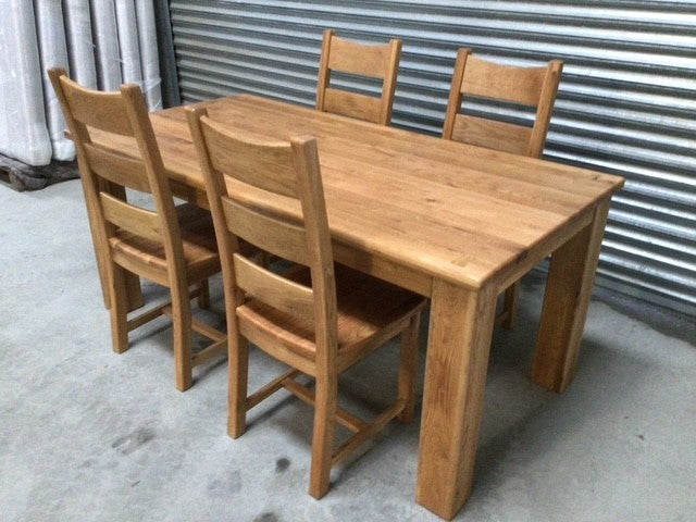 Tommy Solid Oak 1.8m Dining Set - Ex Display (Feb15)