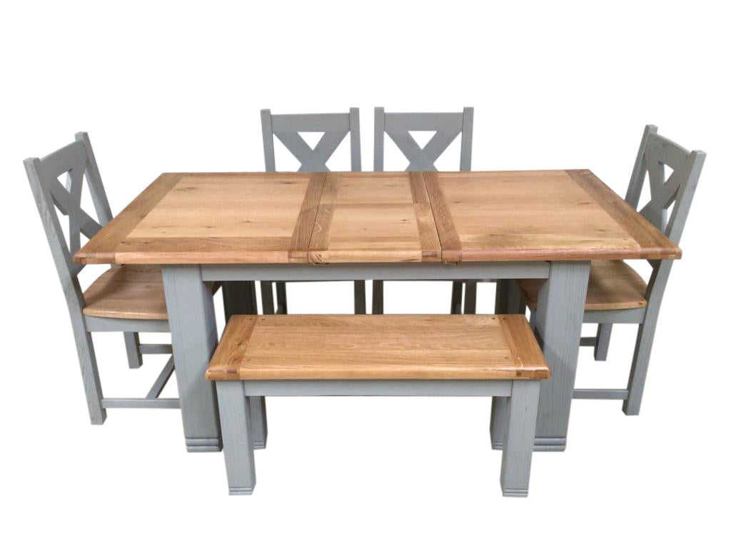 Danube 1.4m Extension Dining Set  painted French Grey