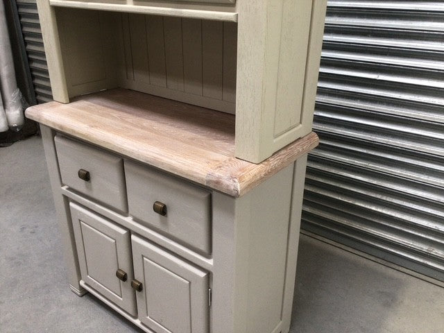 Danube Oak Buffet Hutch painted Oyster - Ex Display