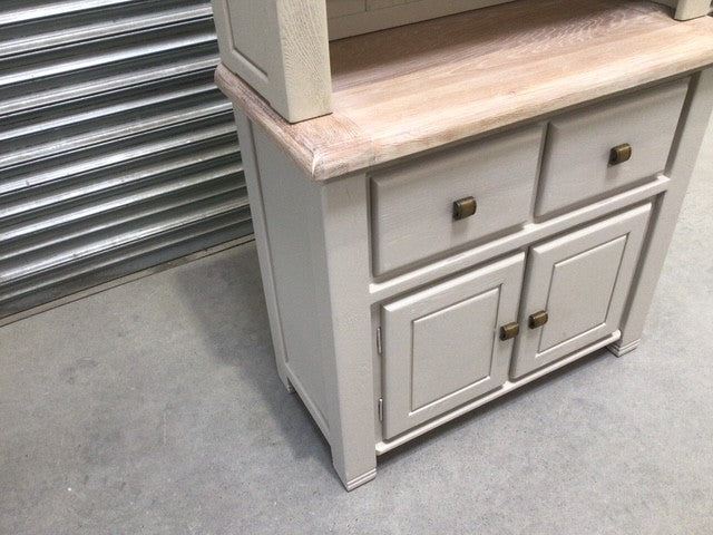 Danube Oak Buffet Hutch painted Oyster - Ex Display