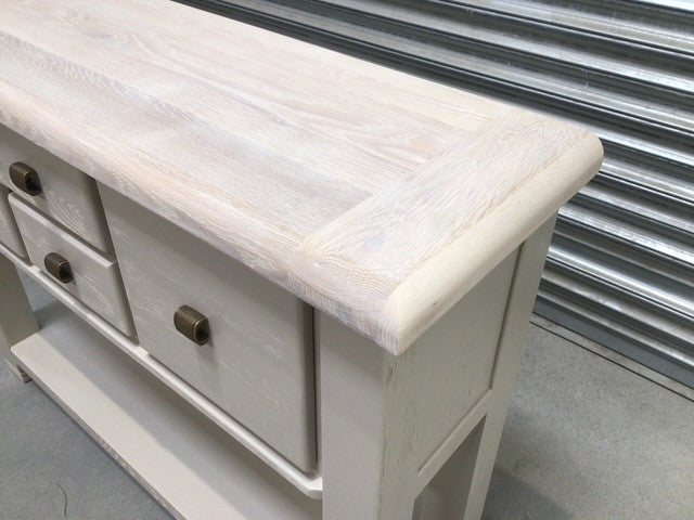 Danube Oak Hall Table painted Oyster - Mar30
