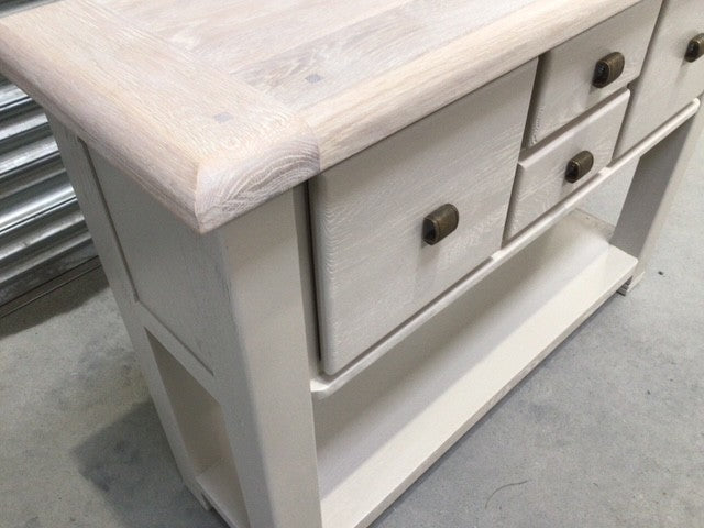 Danube Oak Hall Table painted Oyster - Mar30