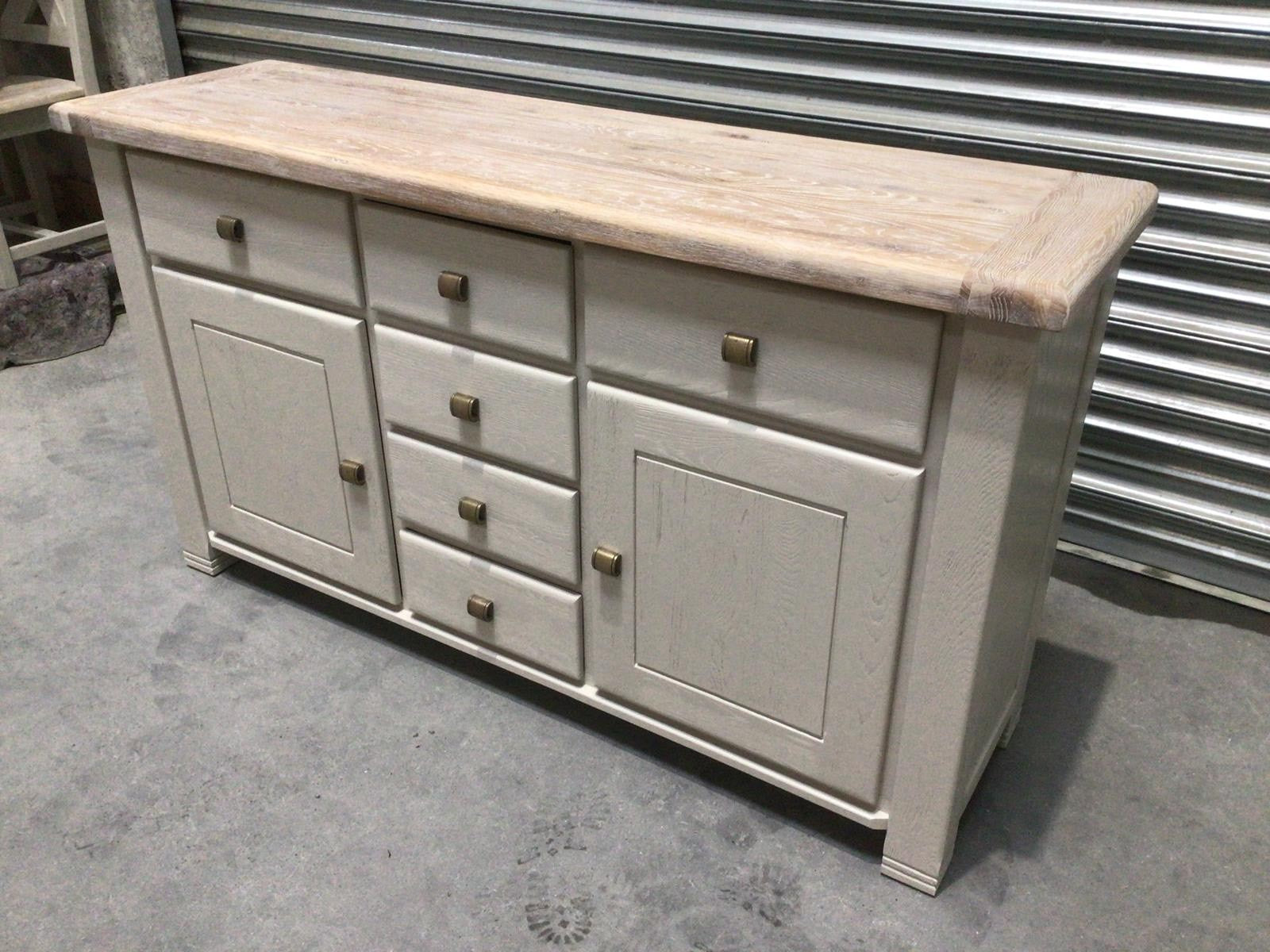 Danube Oak 1.6m Sideboard painted Oyster