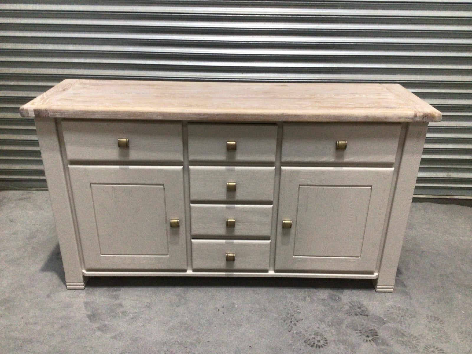 Danube Oak 1.6m Sideboard painted Oyster