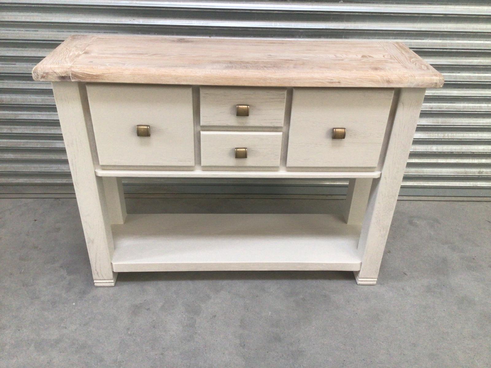 Danube Oak Console Table painted Oyster with a Ciffa Finish