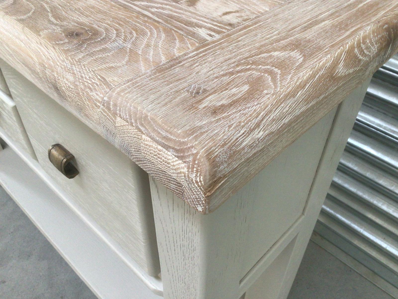 Danube Oak Console Table painted Oyster with a Ciffa Finish