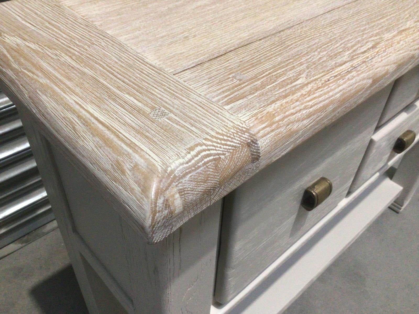 Danube Oak Console Table - Ex Display painted Oyster