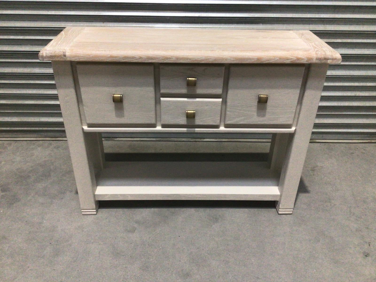 Danube Oak Console Table - Ex Display painted Oyster