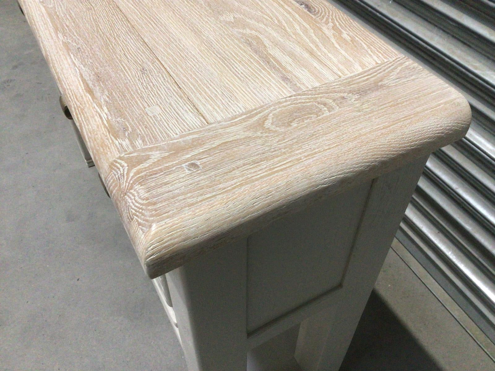 Danube Oak Console Table - Ex Display painted Oyster