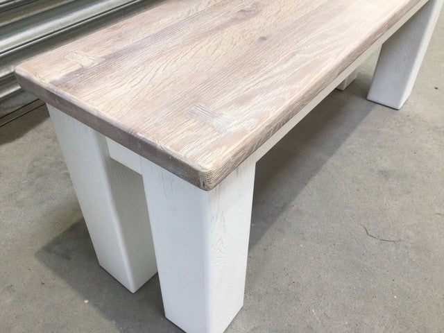 Tommy Solid Oak 1.2m Bench painted Off-White with a Ciffa Finish
