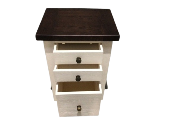 Vancouver Oak Bedside Locker painted Off-White