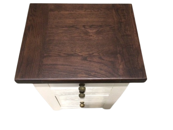 Vancouver Oak Bedside Locker painted Off-White