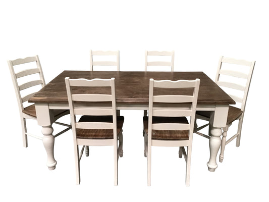 Biarritz 1.8m French Style Dining Set painted Off-White