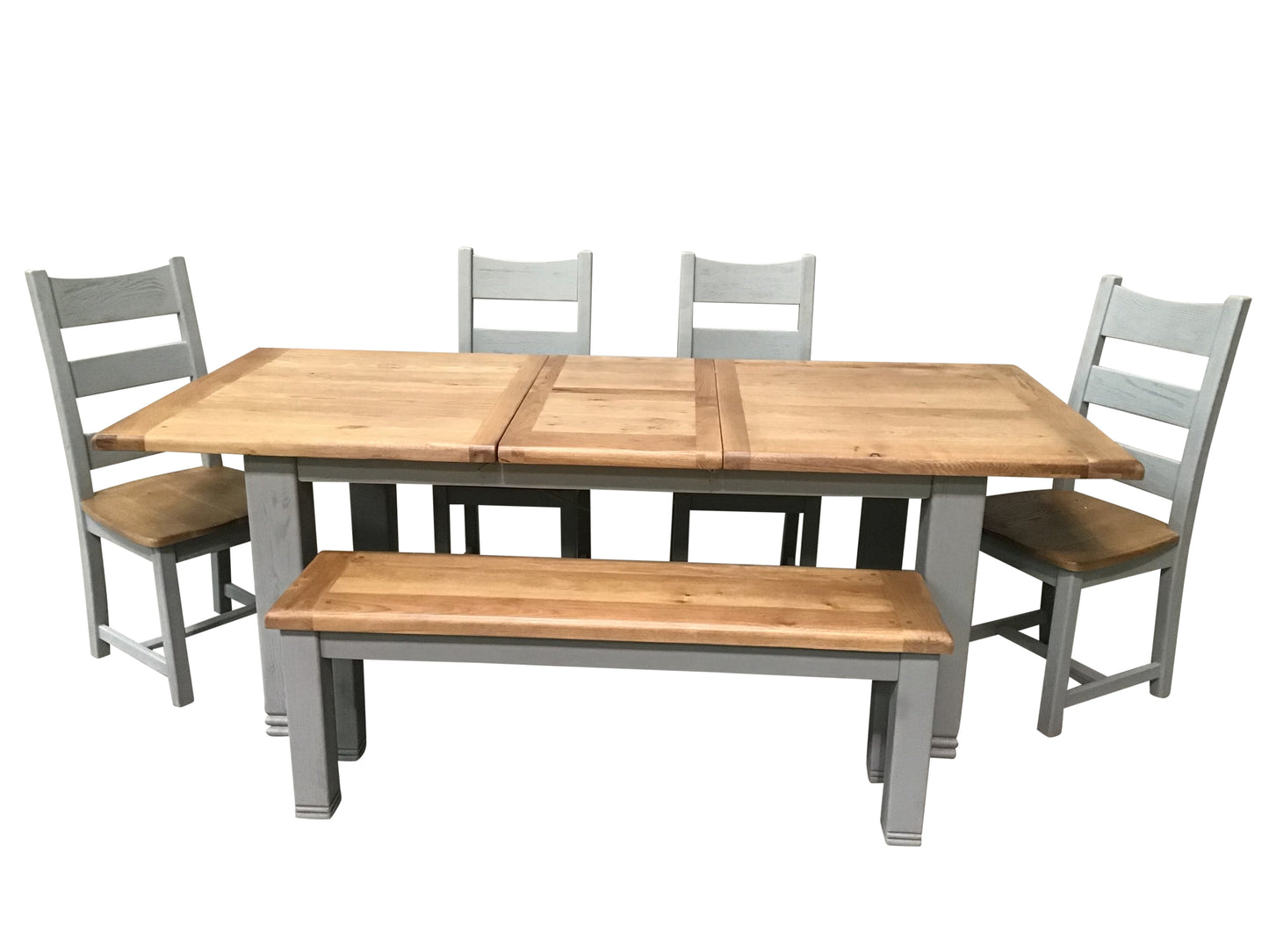 Danube Oak 1.8m Extension Dining Set painted French Grey