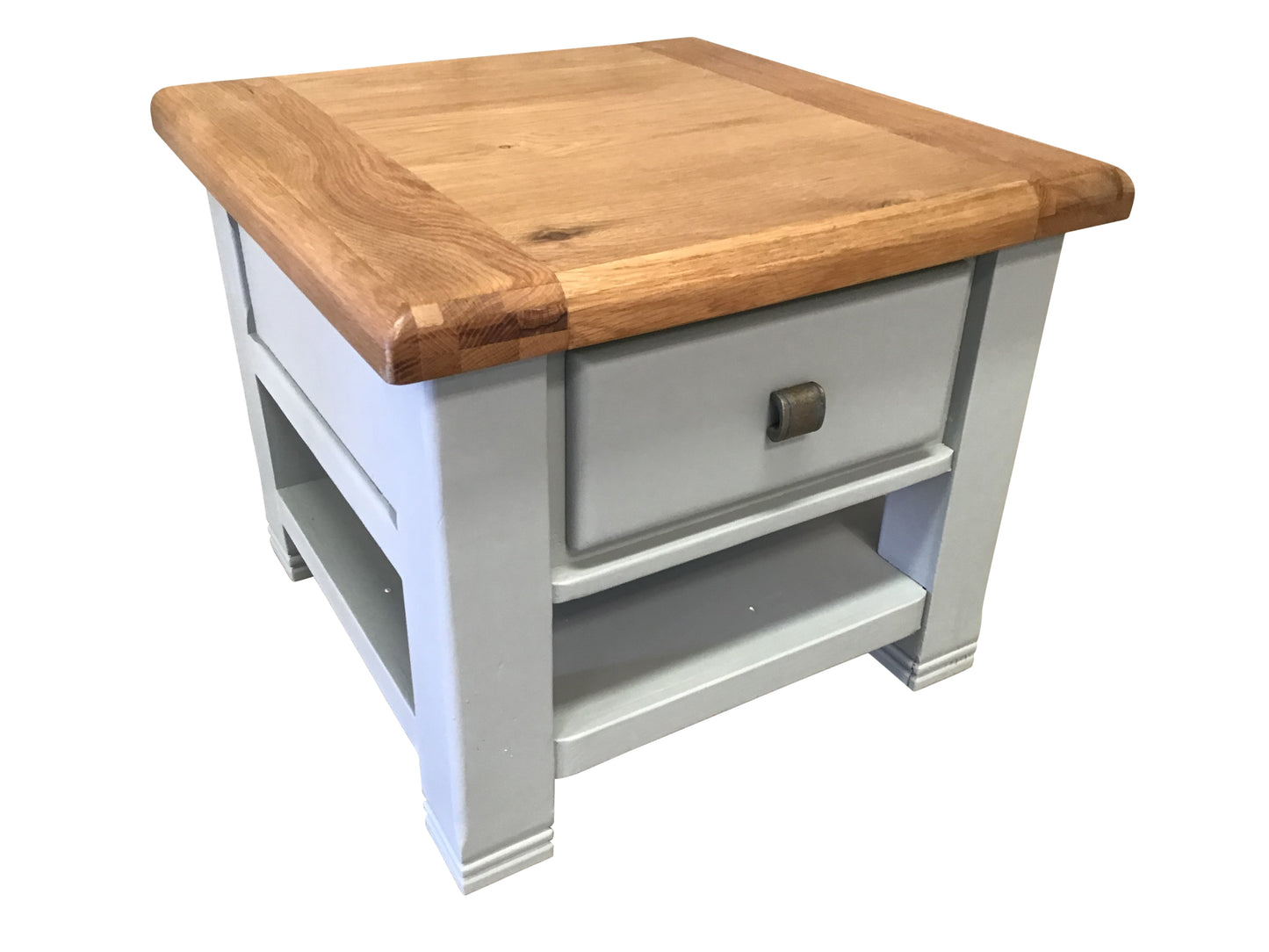 Danube Oak Lamp Table with Drawer painted French Grey