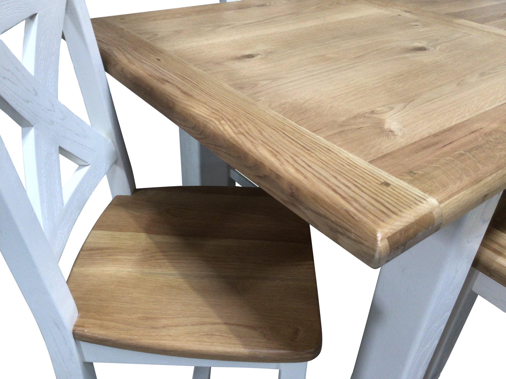 Danube Oak 1.8m Ext Dining Set painted Off-White