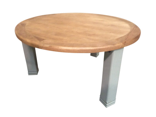 Danube Weathered Oak 1.5m round Dining Table painted French Grey