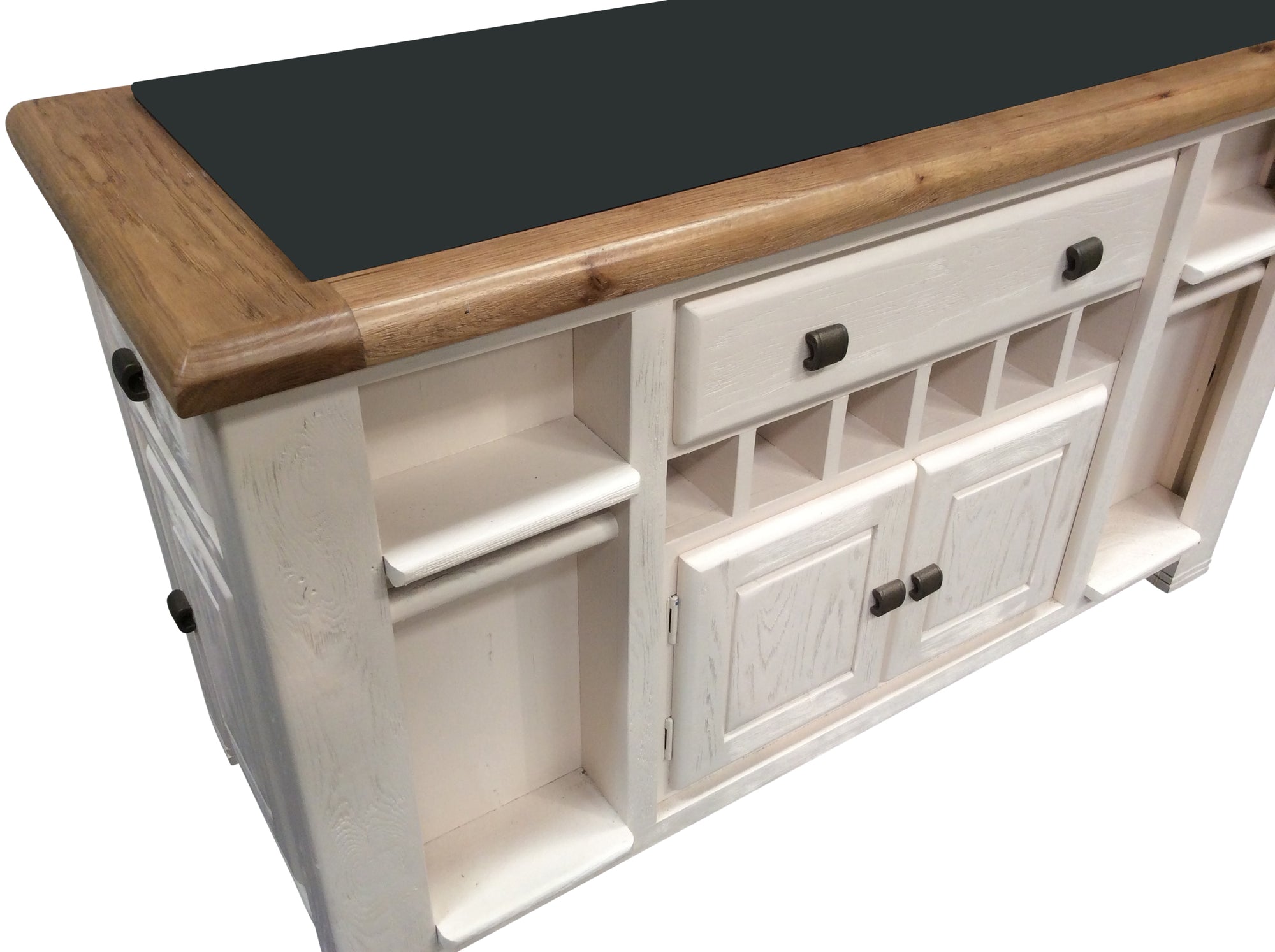 Danube Weathered Oak Granite Top Island painted Off-White