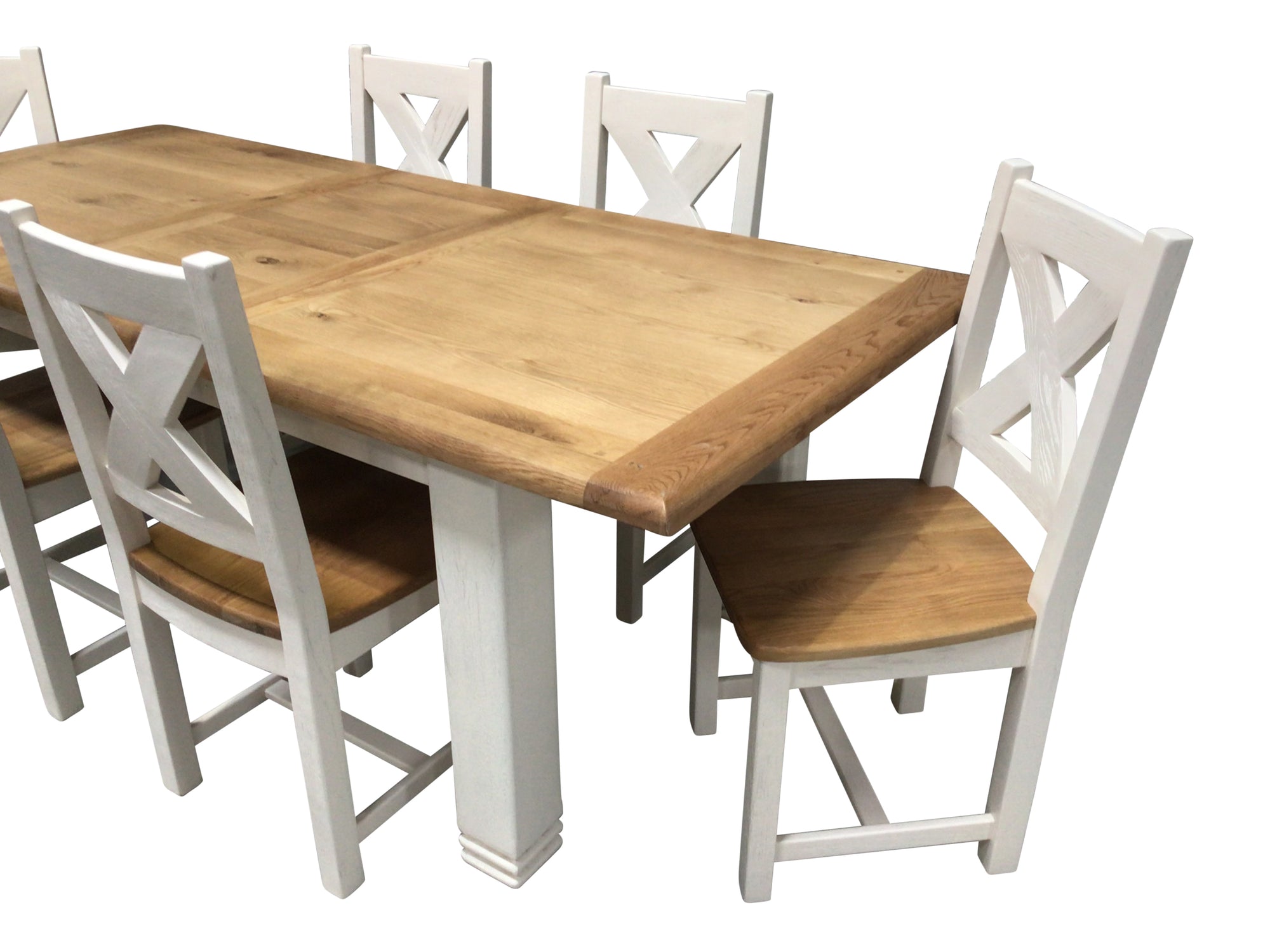 Danube 1.8m Oak dining set painted Off-White