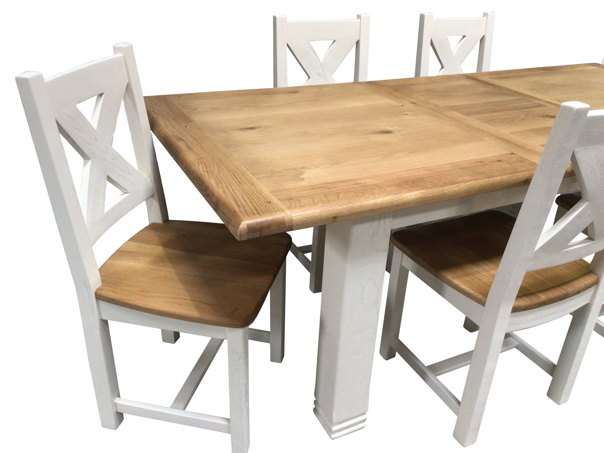 Danube 1.8m Oak dining set painted Off-White