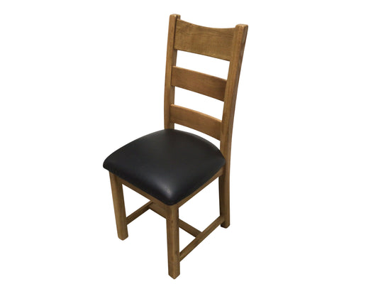 Danube Solid Oak Dining Chair with padded Seat