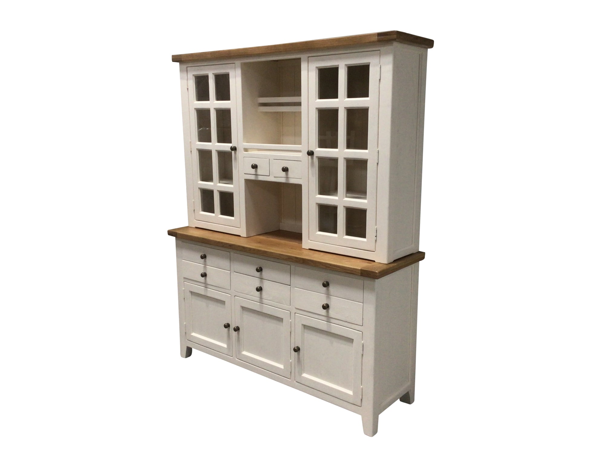 Calgary Oak Large Buffet Hutch painted Off-White