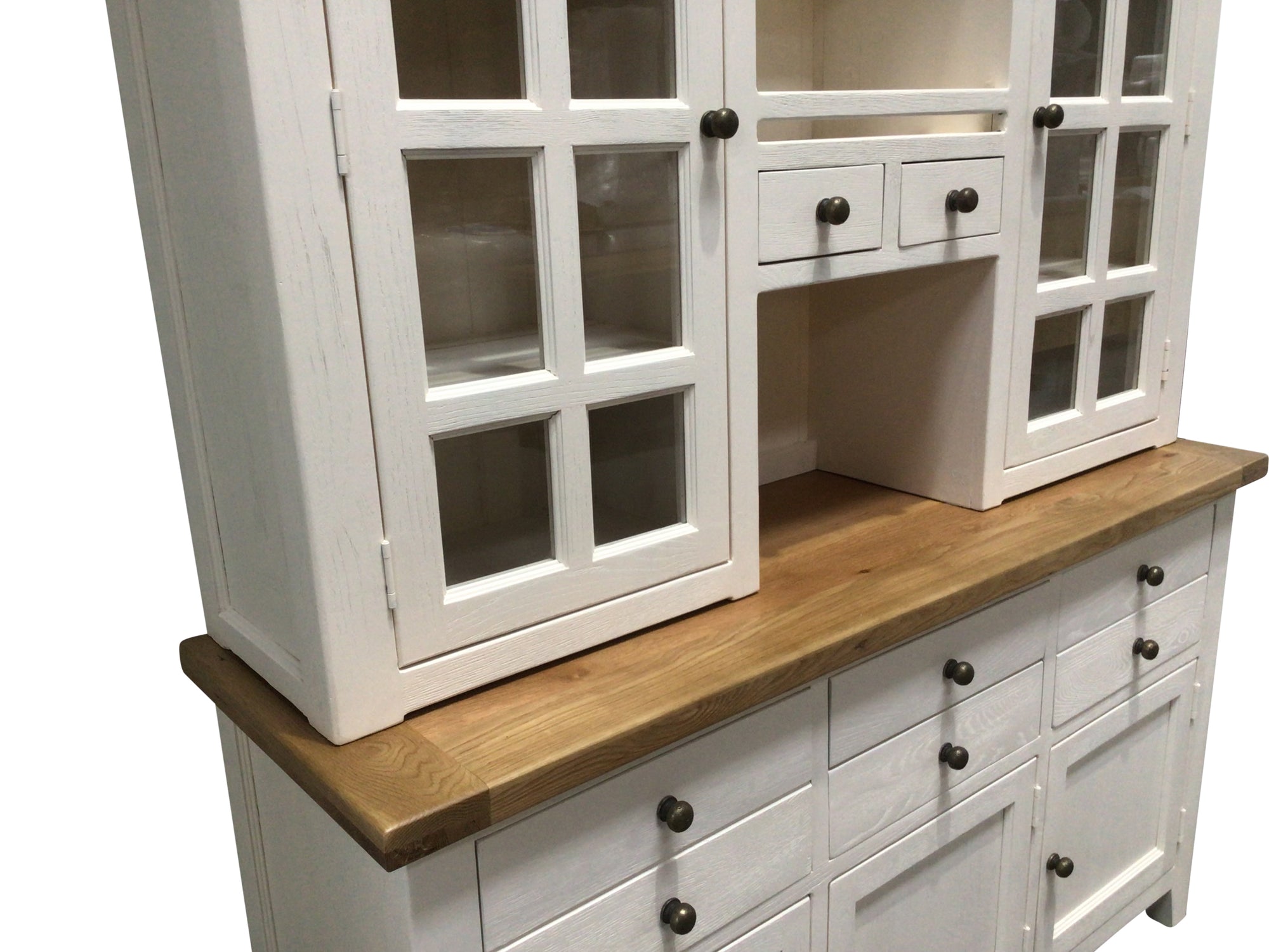 Calgary Oak Large Buffet Hutch painted Off-White