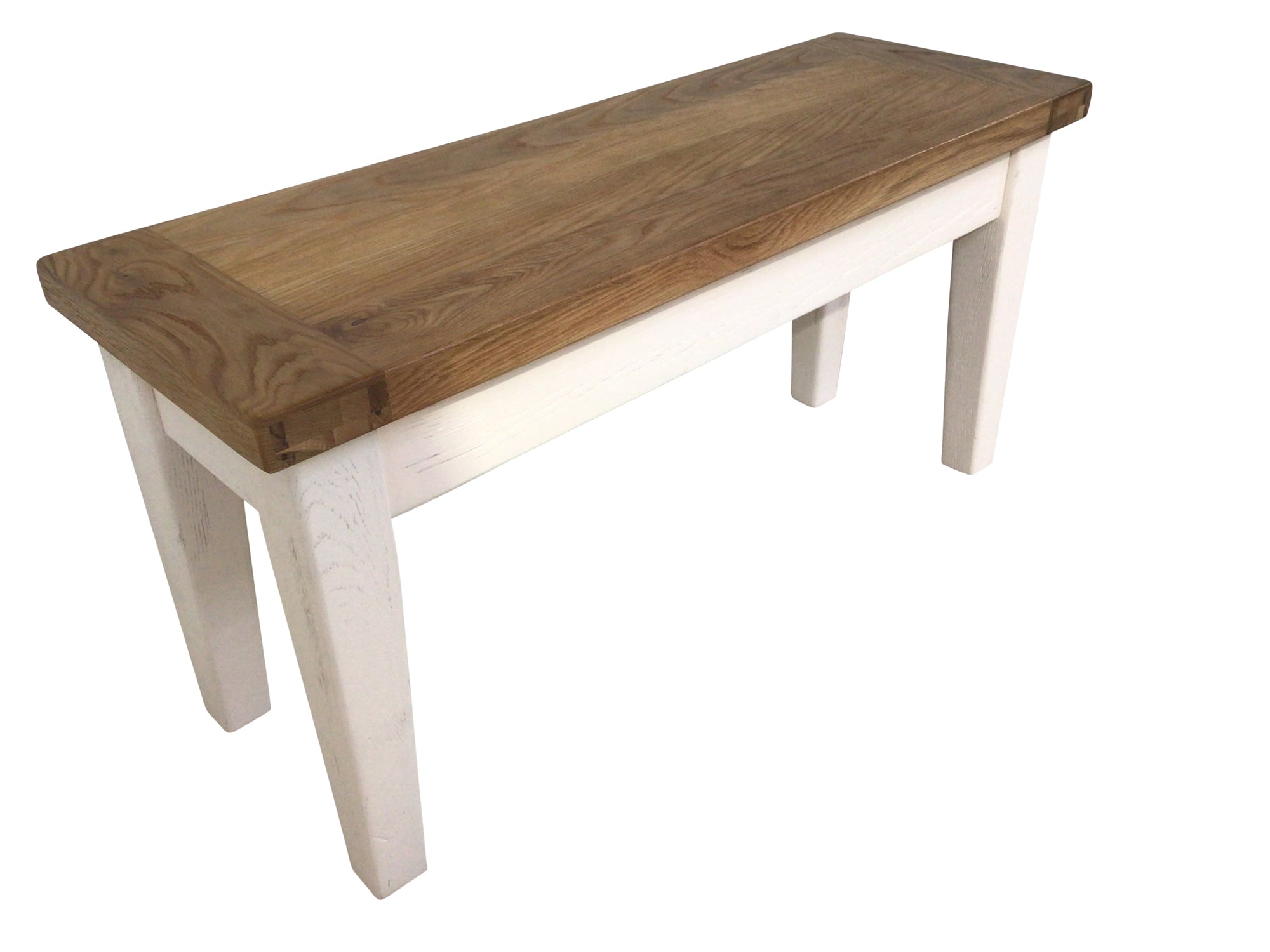 Calgary Oak 1m Bench painted Off-White