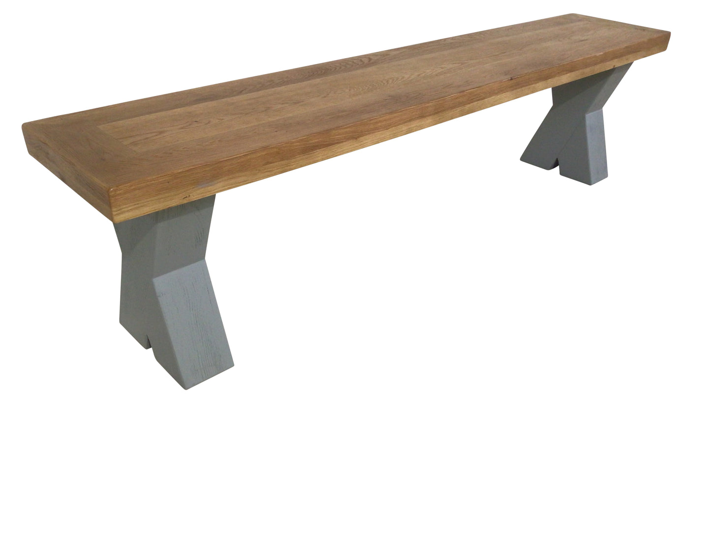 Maximus Oak 1.9m Bench painted French Grey