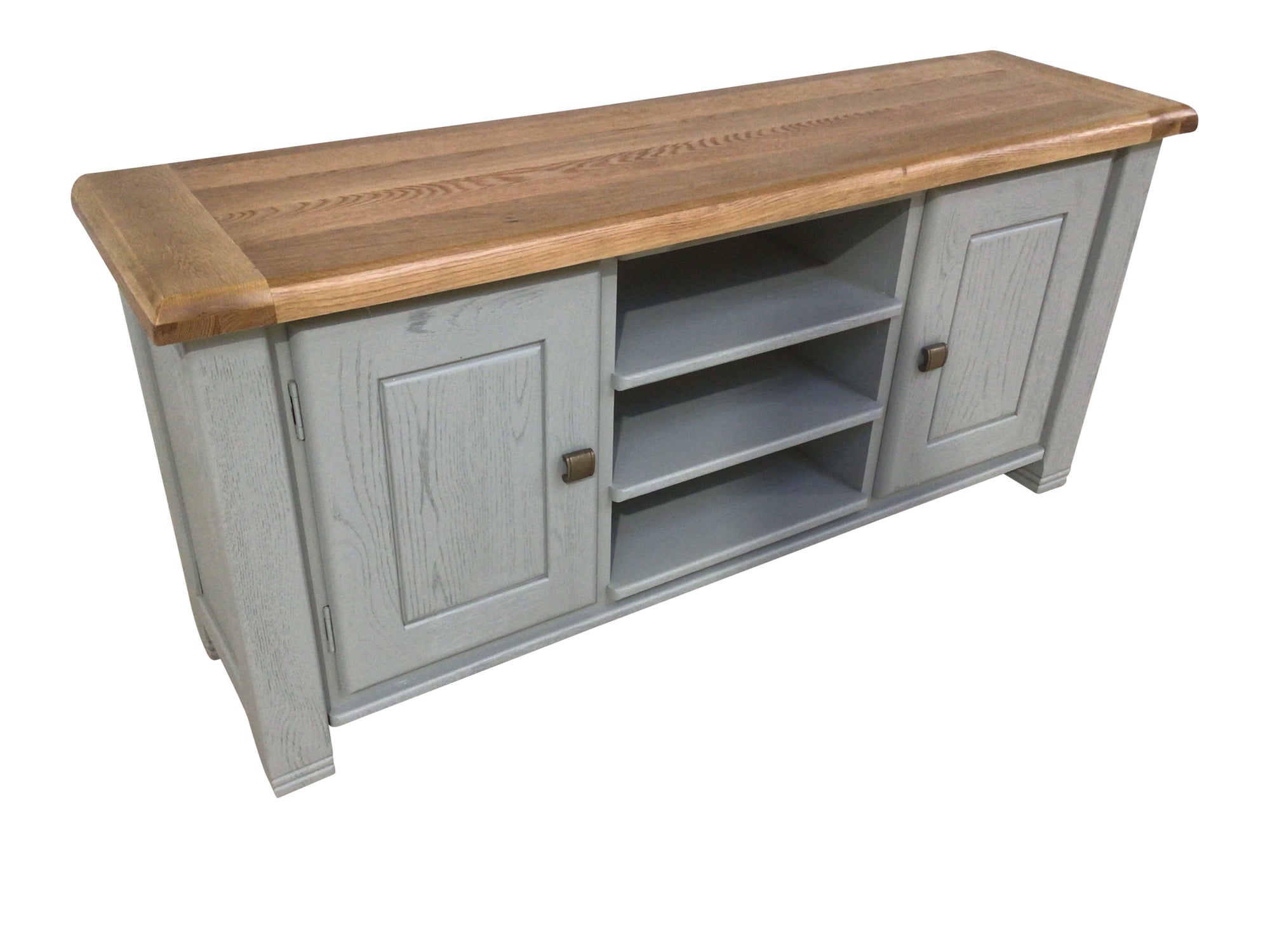 Danube Oak Medium TV Unit painted French Grey