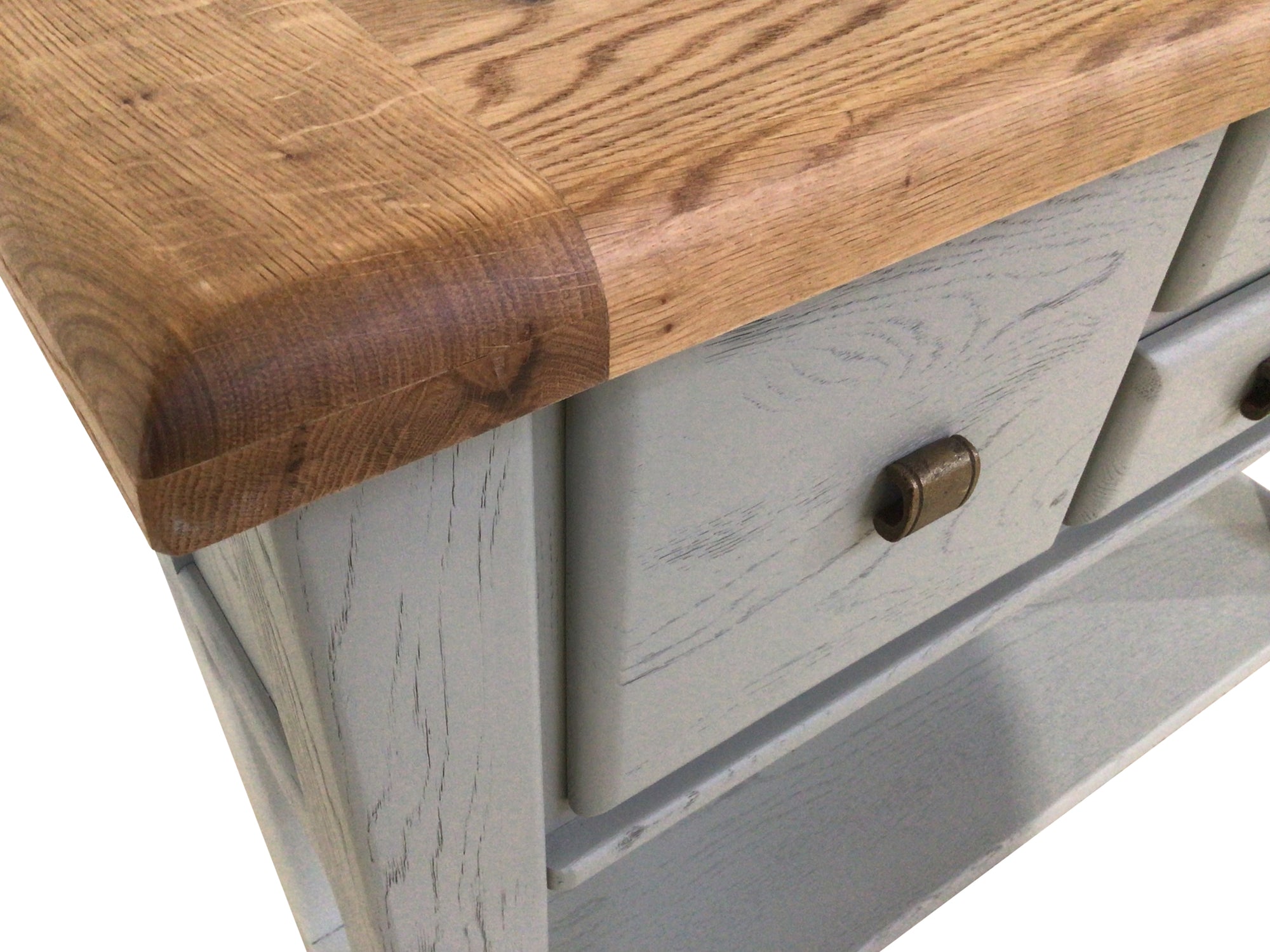 Danube Weathered Oak Hall Table painted French Grey