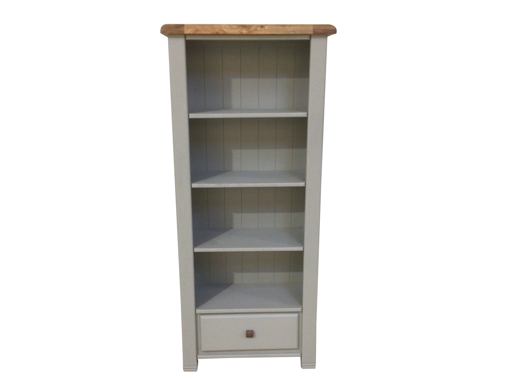 Danube Oak bookcase painted French Grey