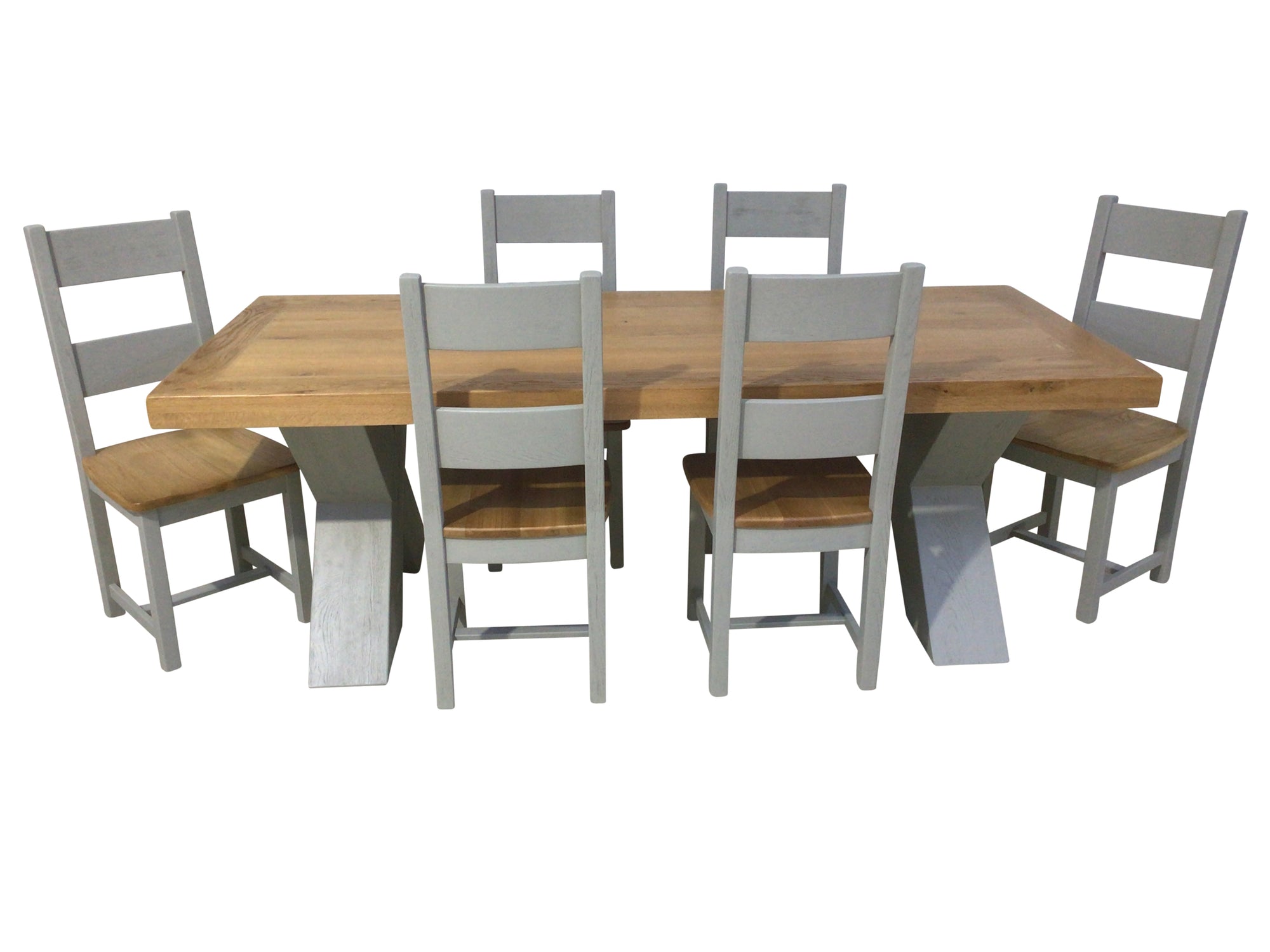 Maximus Oak 1.9m Dining Set painted French Grey