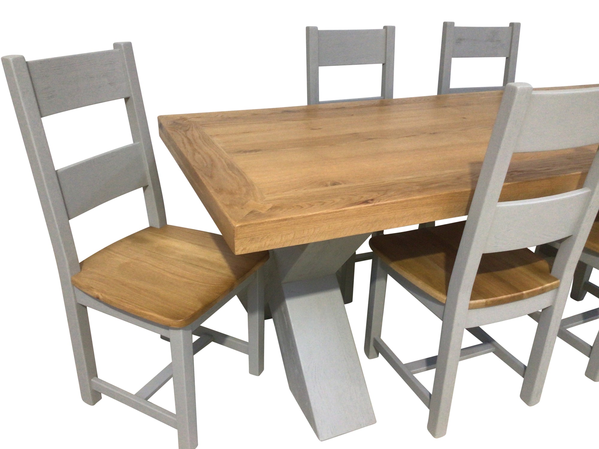 Maximus Oak 1.9m Dining Set painted French Grey