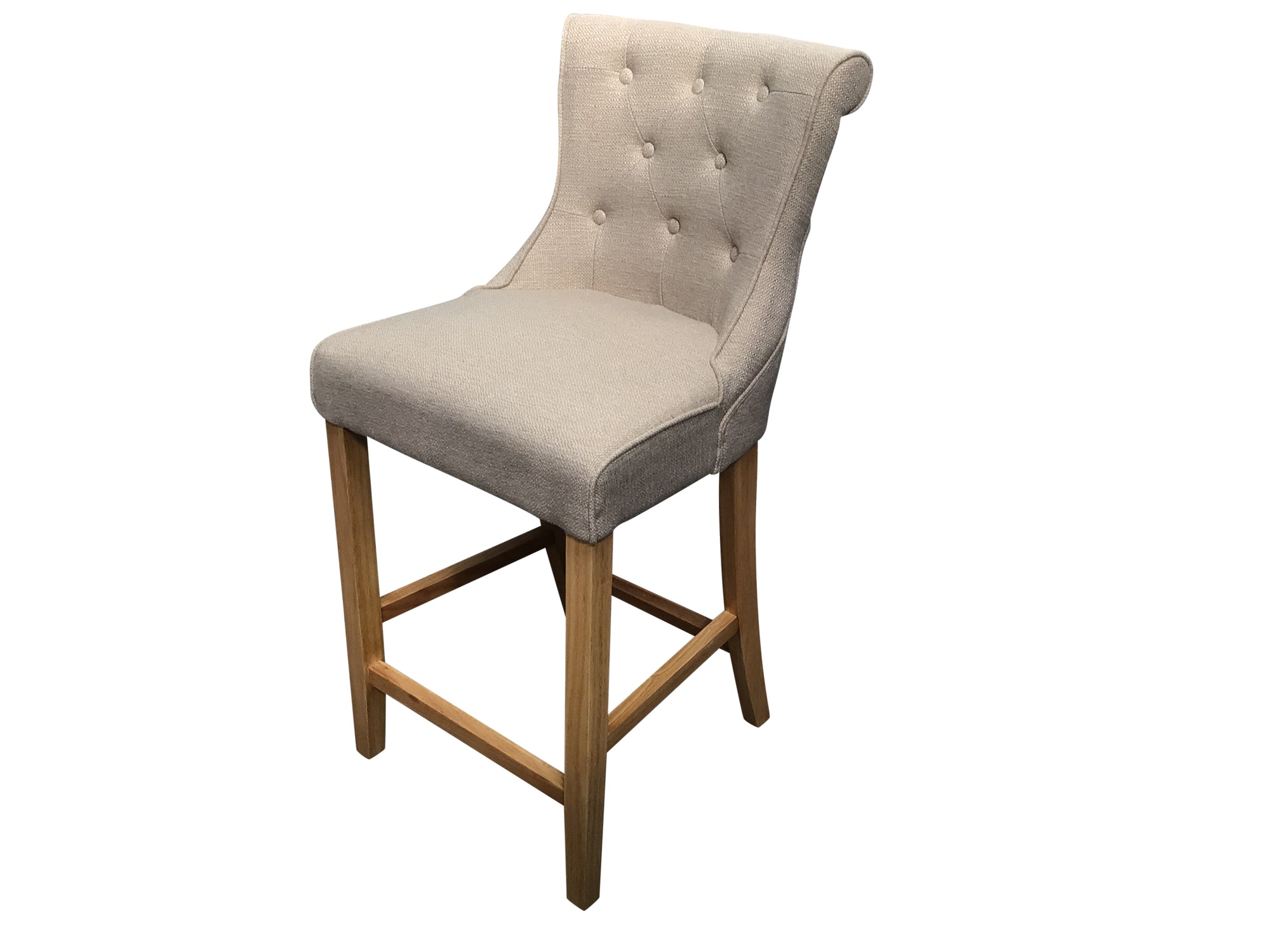 Kingston Beige Linen Bar Stool