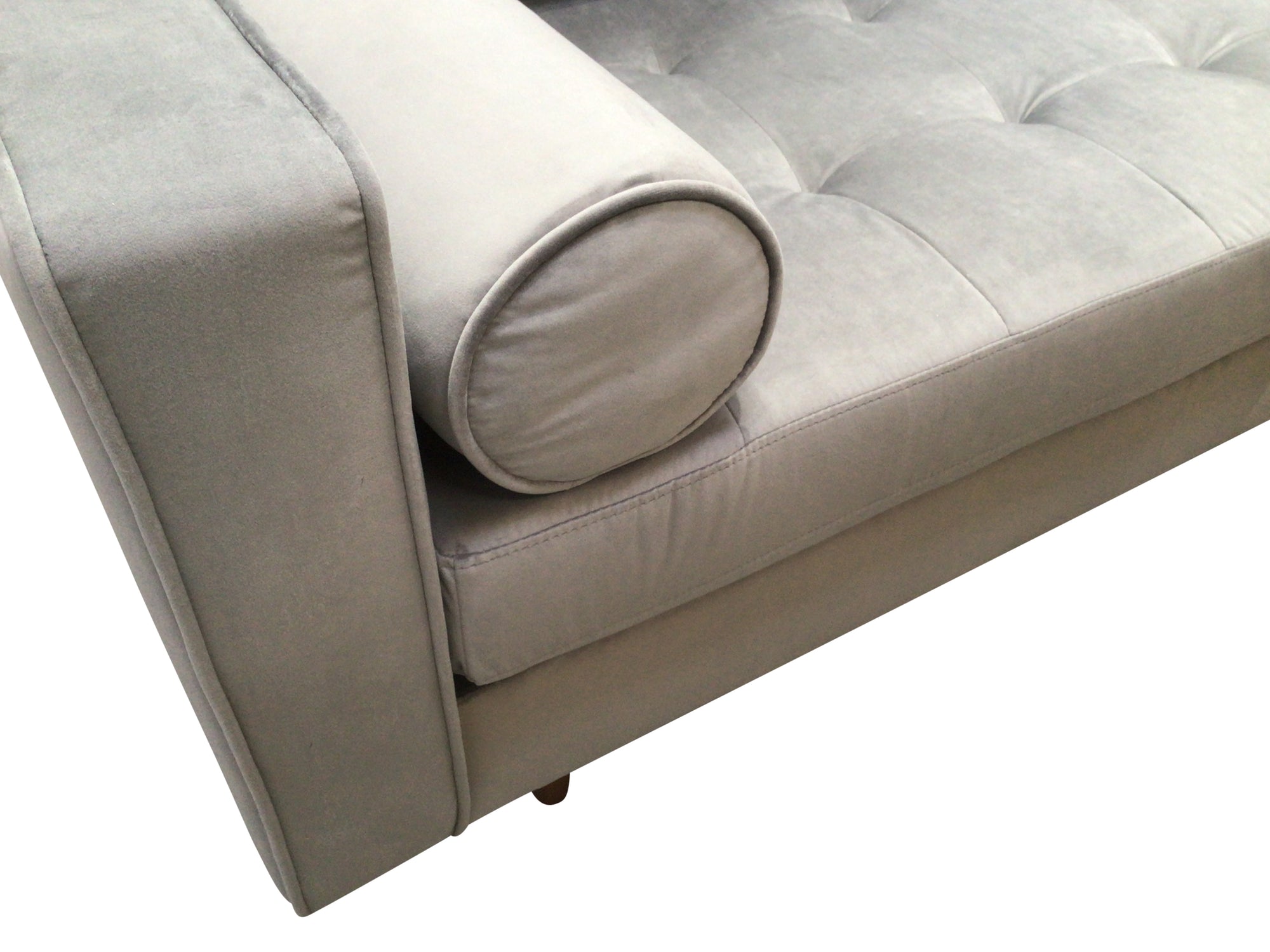 Hudson Grey Velvet 3 Seater Sofa