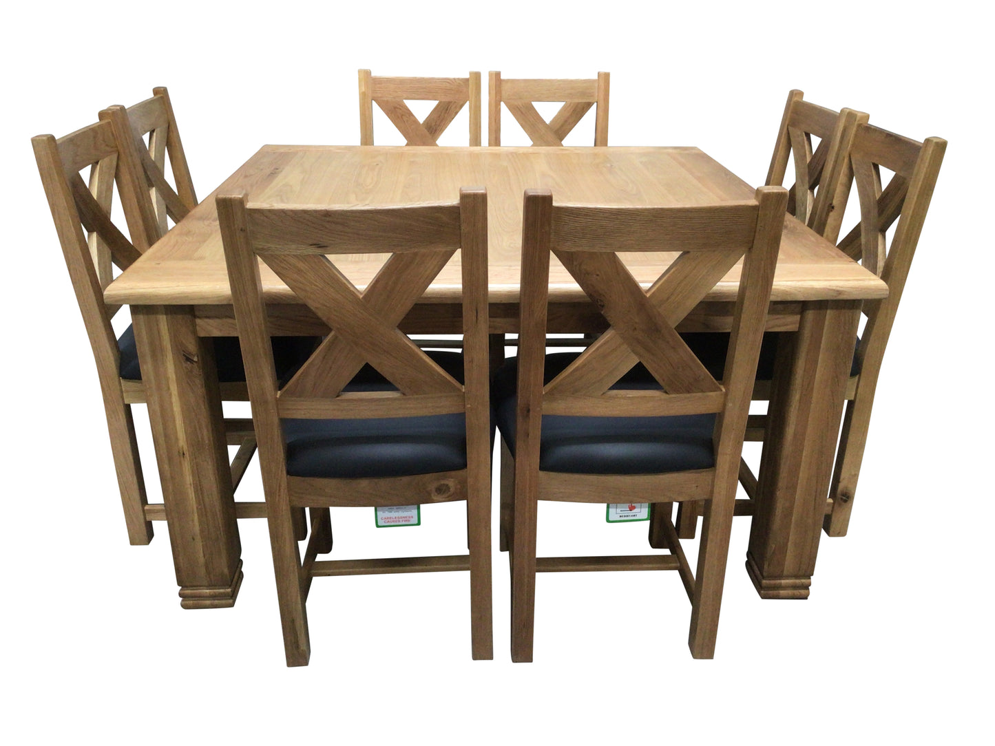 Danube Oak 1.5m Square Dining Set with Maximus Padded Dining Chairs