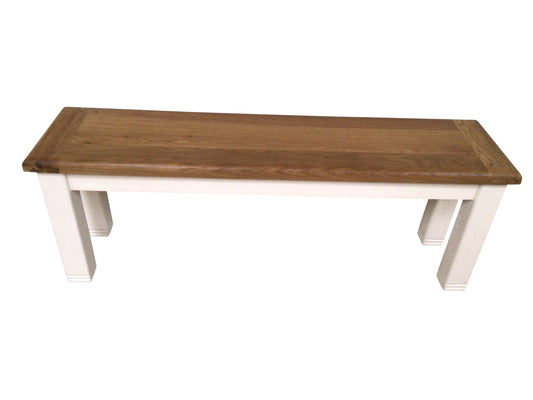 Danube Oak 1.4m Bench painted Off-White
