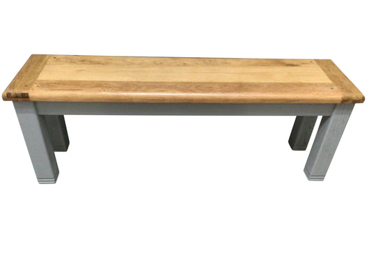 Danube oak bench painted French Grey