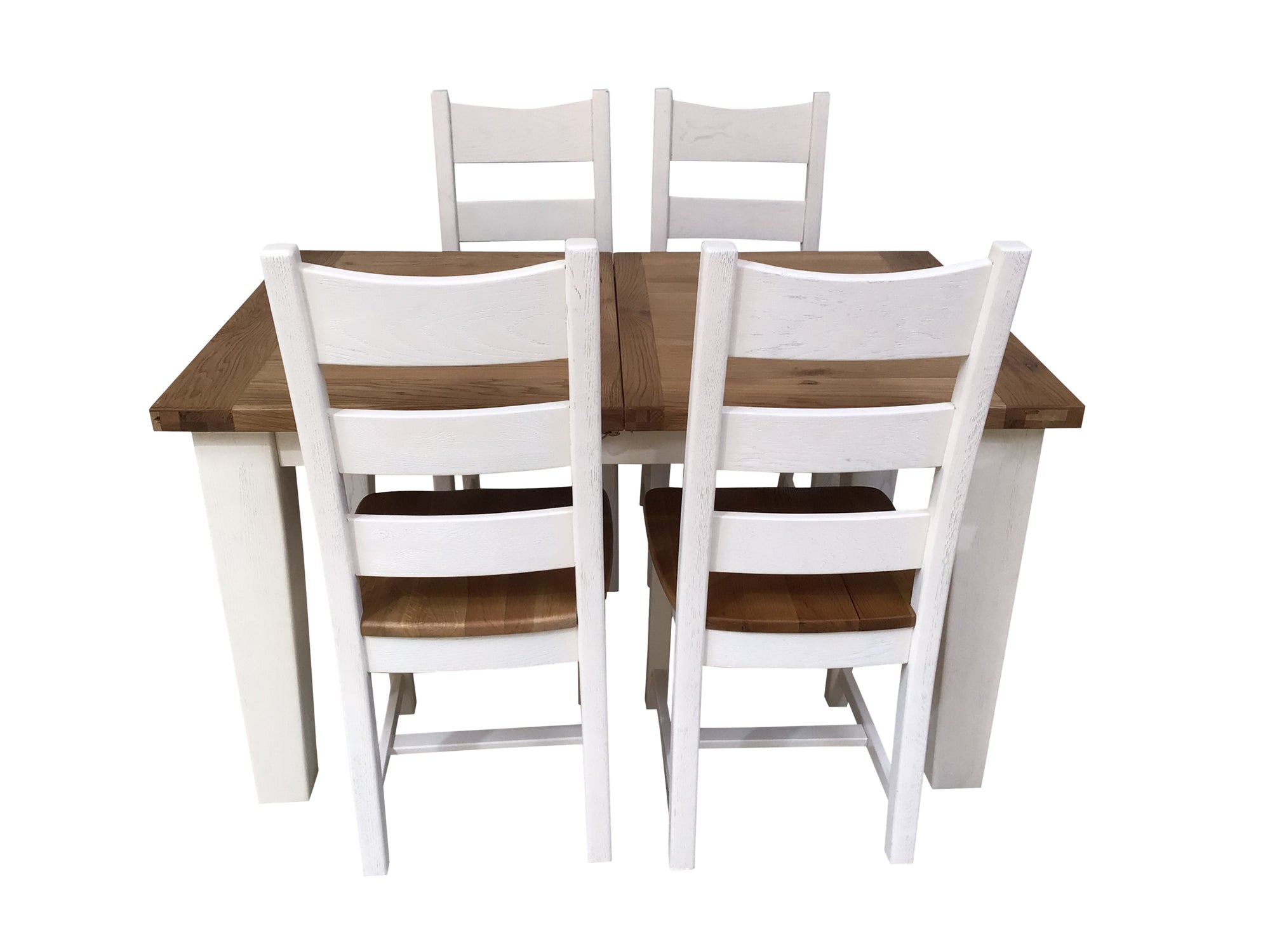 Calgary Oak 1.4m Ext Dining Set - Painted Off-White