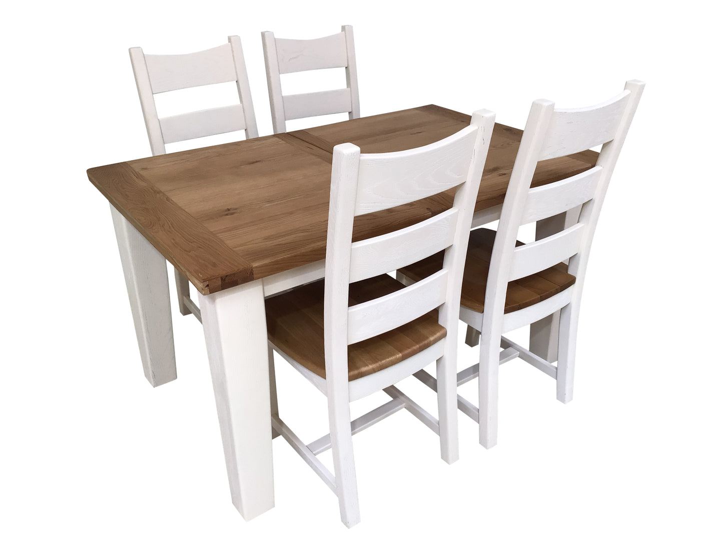 Calgary Oak 1.4m Ext Dining Set - Painted Off-White