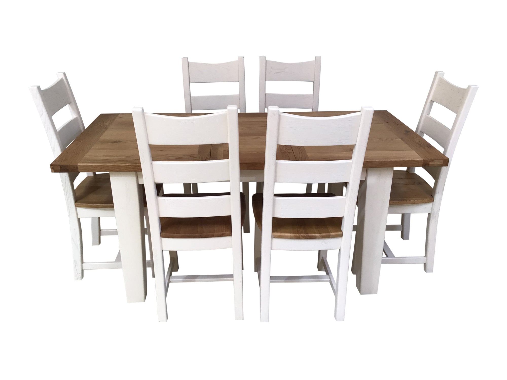 Calgary Oak 1.4m Ext Dining Set painted Off-White