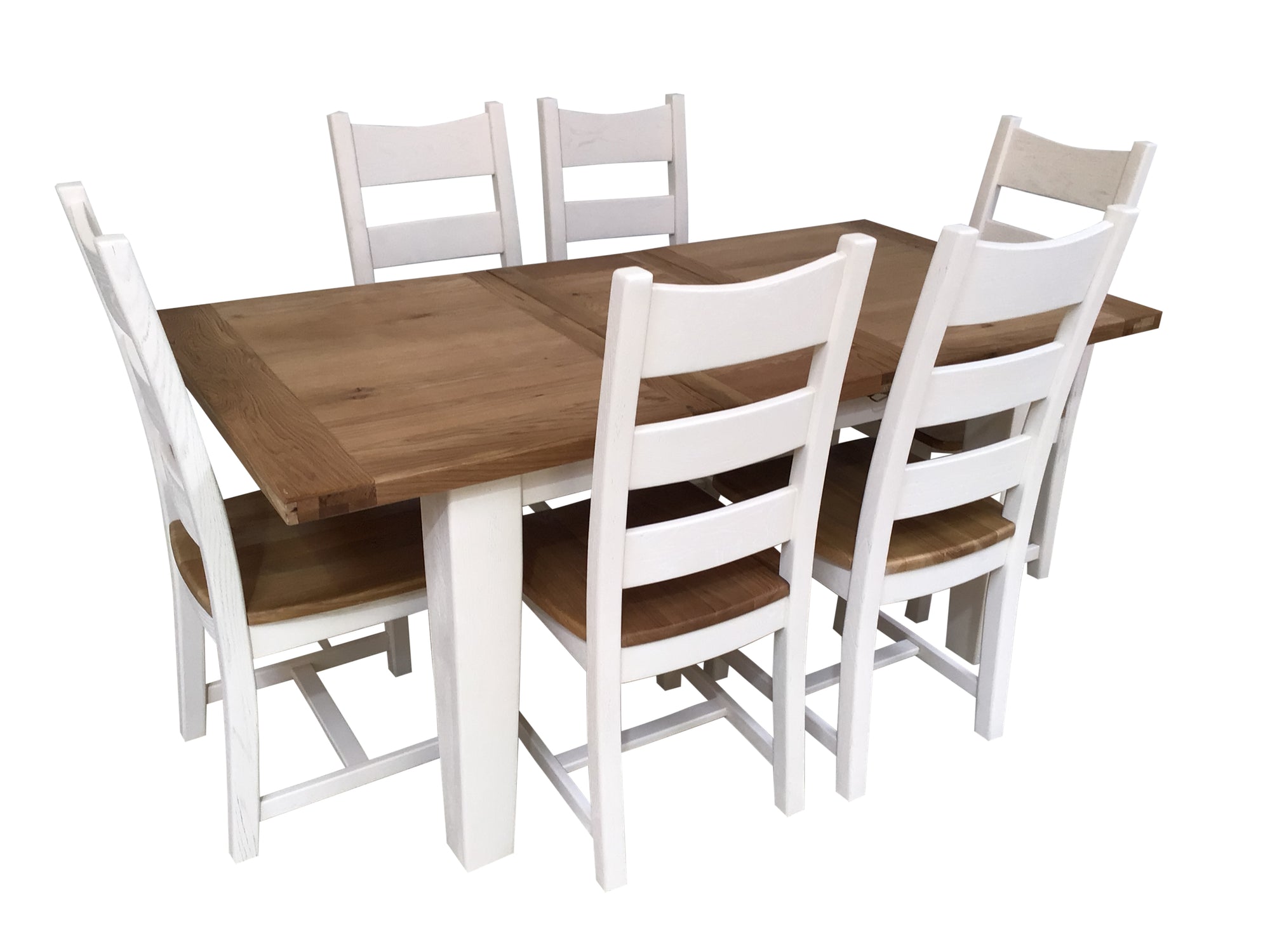 Calgary Oak 1.4m Ext Dining Set painted Off-White