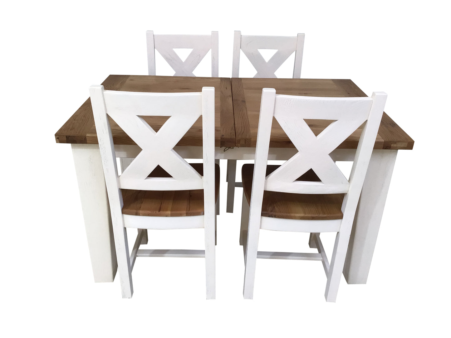 Calgary Oak 1.4m Ext Dining Set painted Off-White